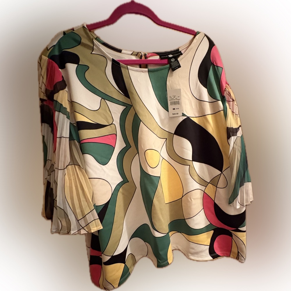 Ashley Stewart Colorful Abstract Women's Top